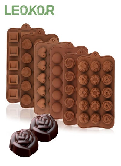 Buy 6 Pcs Silicone Chocolate Molds, Fancy Cute Shapes Small Chocolate Molds, Non-Stick Mini Chocolate Silicone Trays for Cake Decorating in Saudi Arabia