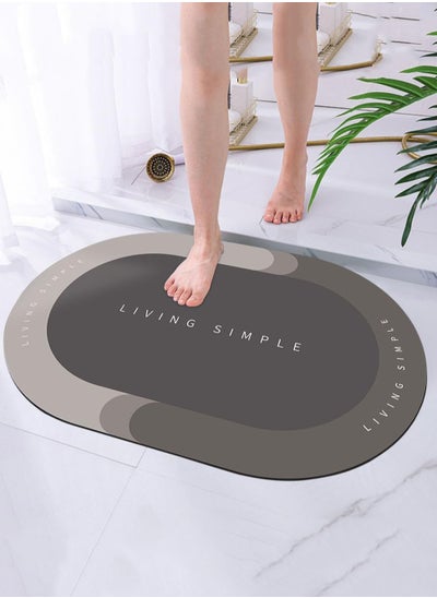 Buy Super Absorbent Non-Slip mat,Quick Drying Bath mat and Dirt Resistant Bathroom Rug for Shower,Sink and Bathtub 17x27 inch (Dark Grey Pack of 1) in Saudi Arabia