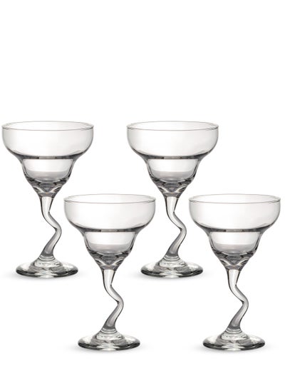 Buy Set of 4 glasses with a transparent heel in Saudi Arabia