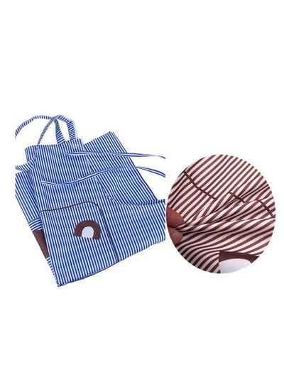 اشتري Bear Stripe Printed Apron With Pockets Blue في السعودية