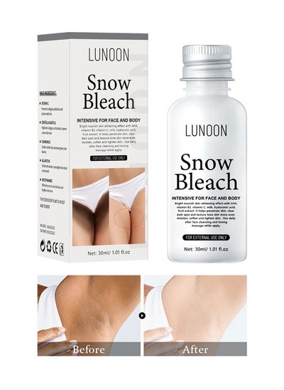 Buy LUNOON Snow Bleach，Cream for Private Part Underarm Whitening Dark Spot Corrector Cream Face and Body Skin Lightening Bleaching Cream for Intimate Areas Brightening 30ml in UAE