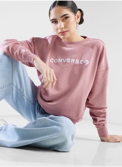 اشتري Wordmark Big Logo Boyfriend Sweatshirt في الامارات