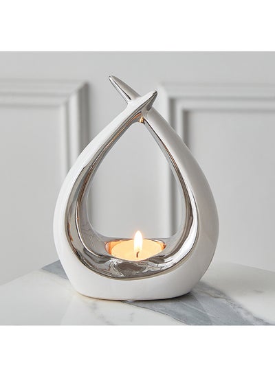 Buy Castil Ceramic Candle Holder 13 x 17 x 6 cm in Saudi Arabia