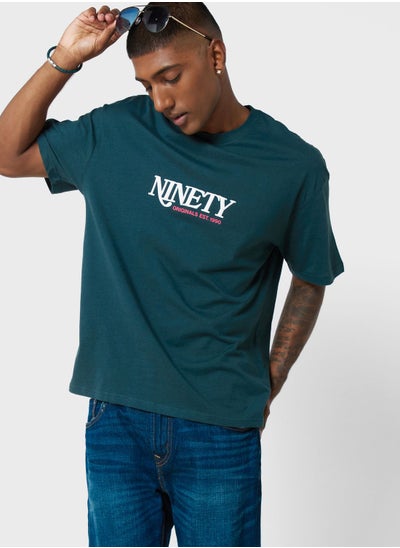 Buy Slogan Crew Neck T-Shirt in UAE