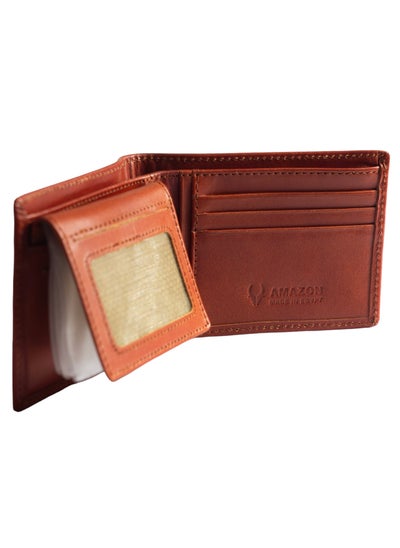 Buy Men's Wallets (AM 2052) Genuine Leather Mens Bifold Wallets with Zipper Coin Pocket Casual Men Purse Slim Wallet. in Egypt