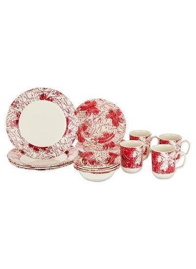 اشتري Claytan Splatters Pink Dinner Set 16 pcs في الامارات