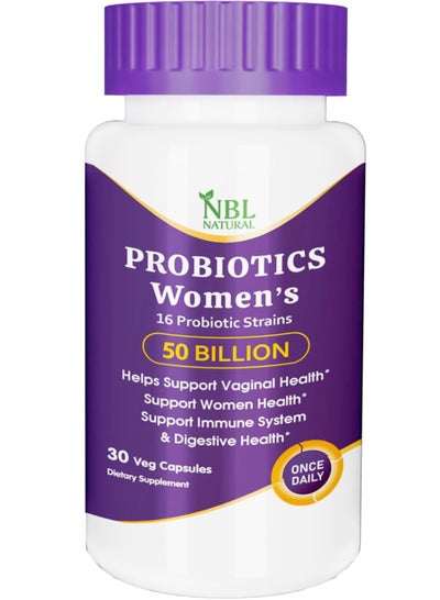 اشتري بروبيوتيك للنساء والبريبايوتكس مرة واحدة يوميًا، 50 مليار وحدة تشكيل مستعمرة لصحة الجهاز الهضمي والمناعة اليومية للنساء، 16 سلالة بروبيوتيك، 30 كبسولة في الامارات