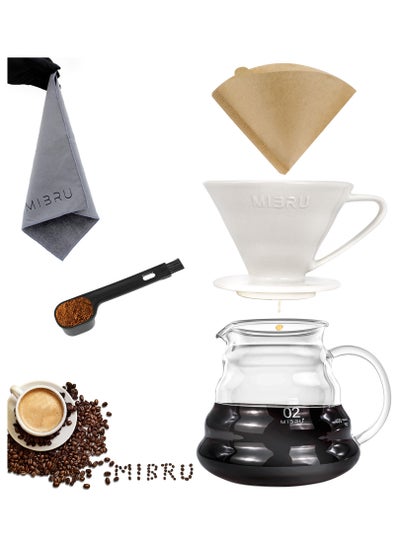 Buy V60 Coffee Set Drip Coffee Maker Set Machine Drip Brew Set Contains 5-Pieces Pour Over Coffee Drip Coffee in Saudi Arabia