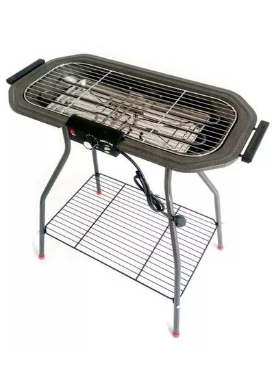 Buy Electric Barbecue with stand 2 in 1 Electric Charcoal Grill Stand 2200W Electric Temperature Regulating Grill Indoor & Outdoor Camping Smokeless BBQ Barbecue Grill in UAE