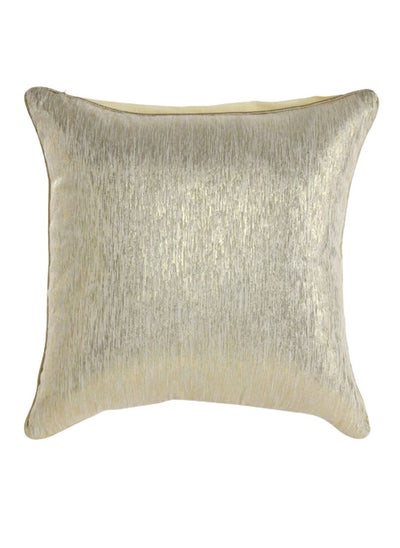 اشتري Zari Butti Polyester Cushion Cover, 40 x 40 cms, Gold & Ivory في الامارات