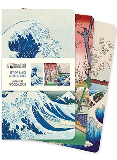 Buy Japanese Woodblocks Midi Notebook Collection by Flame Tree Studio Paperback in UAE