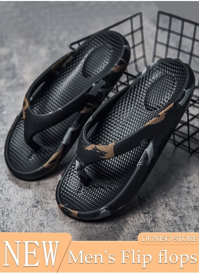 اشتري Men's Flip Flops Non-slip Thick Sole Slide Sandal Open Toe Quick Drying Shoes Fashion House Bedroom Slippers Men's Bath Slipper House Sandals for Indoor & Outdoor في السعودية