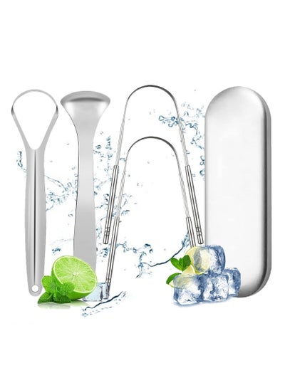 Buy Tongue Scraper, Steel Tongue Cleaner, Oral Cleaning Tool For Adults Kids 100% Stainless Steel Tough Scrapers Cleaner for Oral Cleaning and Reducing Bad Breath （5 Pack ） in Saudi Arabia