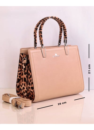 Buy Givenchy Women Beige Tiger Leather Satchel Bag with Shoulder Adjustable Strap in Egypt