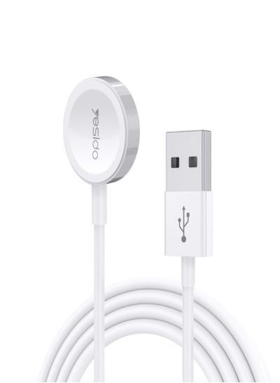 اشتري Yesido CA69 For Apple Watch USB Magnetic Charger, Cable Length: 1m(White) في مصر