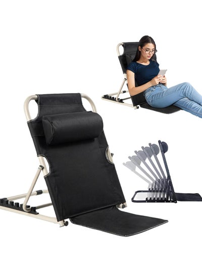 Buy Lifting Bed Backrest, 6 Gears Portable Folding Adjustable Sit-Up Back Rest, Multi-Function Back, Adjustable Bed Backrest Support with Head Pillow, for Neck Head Lumbar Support in Saudi Arabia