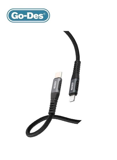 Buy Go-Des Lightning to Type-C Flash Charge Data Cable GD-UC506 - Black in Saudi Arabia