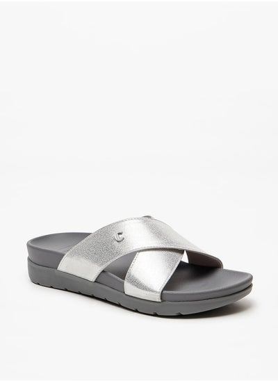 Buy Women's Cross Strap Slip-On Flatform Sandals in UAE