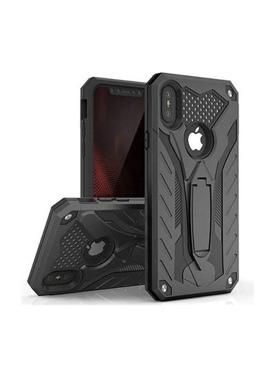 Buy iPhone X Premium Armor Case Built-In Kickstand - Military-Grade Shockproof Protective Cover with Reinforced Corners (Black) in UAE