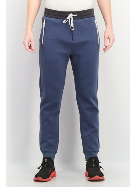 اشتري Men Regular Fit Solid Sweatpants, Navy Blue في الامارات