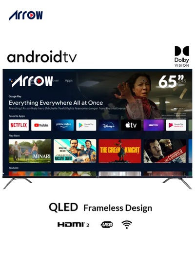 اشتري 65-inch 4K UHD ,HDR SMART QLED TVAndroid11 ,DOLBY SOUND, YOUTUBE, AMAZON PRIME,NETFLIX, COLOR VOLUME WITH QUANTUM DOTS,RO-65LCQ -11 في السعودية