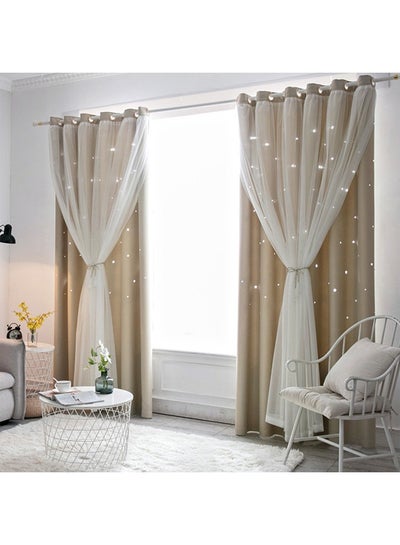 Buy Blackout Curtains, Decorative Thread Foil Blackout Curtains, Thermal Insulated Room Darkening Curtains for Bedroom Living Room in Saudi Arabia