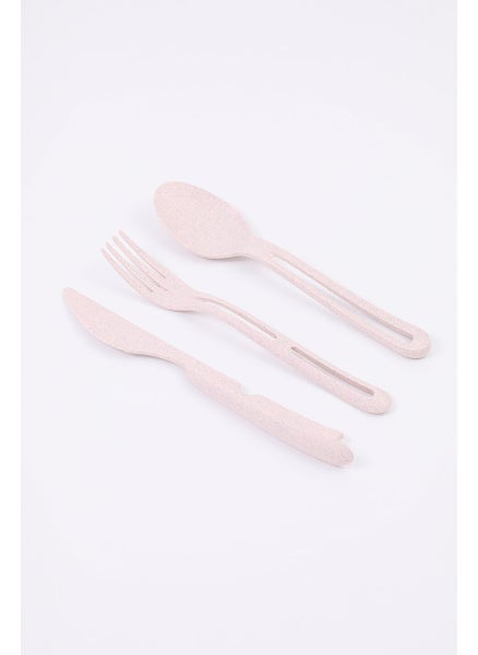 Buy 3 Piece Set Organic Cutlery, Beige in UAE