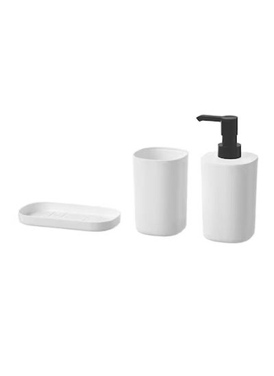 Buy 3-Piece Bathroom Accessories Set White white in Saudi Arabia