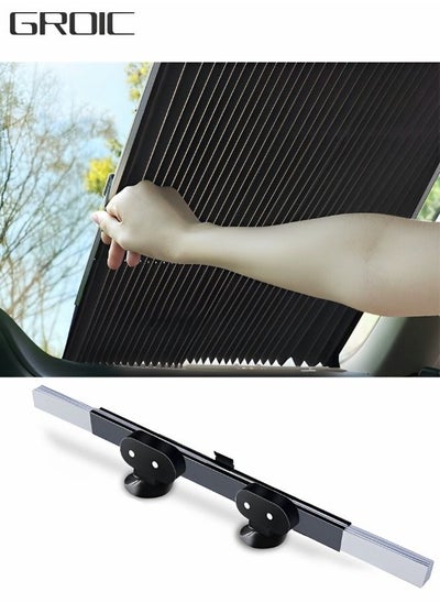 اشتري Retractable Windshield Sun Shade for Car, Large Sun Visor Protector Blocks 99% UV Rays Keep Vehicle Cool, Auto Sunshade Fits Front Window of Various Models with Suction Cups في الامارات