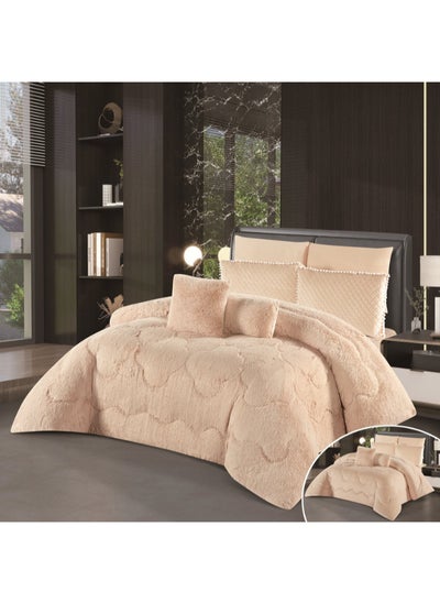 Buy Winter Duvet Set With Fur And Velvet Double-Sided Made Of Durable And Soft Fabric Heavy Filling 4 Pieces Single Size in Saudi Arabia