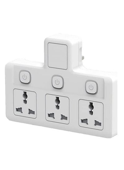 Buy Multi-Plug Power Extension Socket Surge Protector with 3 Outlets Multi Plug Adapter With UK/UAE 3 Pin Plug for Home, Office And More in UAE