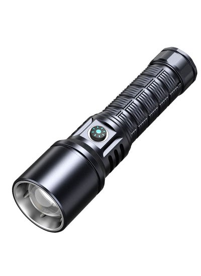 Buy Led High Lumen Flashlight, Rechargeable Ultra Bright Waterproof Flashlight, with Battery and 5 Modes, Suitable for Camping and Emergency Flashlight (Black) in Saudi Arabia