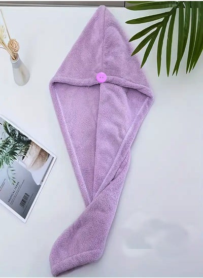 Buy Ultra Absorbent Hair Drying Towel Purple in Saudi Arabia