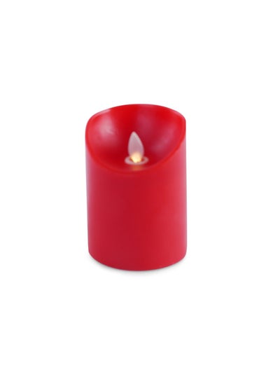 Buy Rudolph LED Candle with Timer 7.5x15cm - Red in UAE