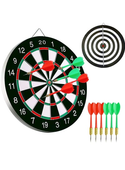 Buy 17'' Paper Darts Board Game Set 2-Sided with 6Pcs Steel Tip Darts in Egypt