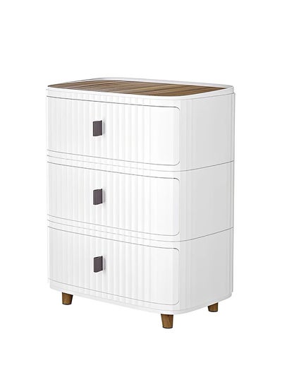 Buy 3 Layers Plastic Storage Drawers Bedside Storage Cabinet Bedroom Nightstand in Saudi Arabia