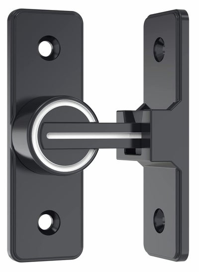 Heavy Duty 90° Right Angle Flip Latch With Key – Upgraded Thick Stainless Steel Sliding Lock For Doors, Cabinets, Gates, And Closets (Black)