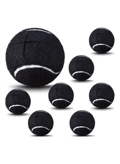 اشتري 8 Pieces Precut Walker Tennis Balls  for Furniture Chairs Leg, Tennis Ball for Non Slip Rubber Glide Tennis Ball Coverings for Desks Stools Tables Floor Protector (Black) في الامارات