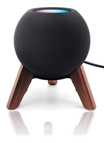 Buy Real Wood Stand for HomePod Mini (2020 Released), Wooden Holder Tripod with Metal Frame, Safe Stable Mount with Anti-Slip Silicone Pad Protects Home Pod Mini Speaker Well in UAE