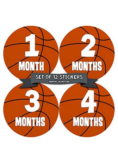 Buy Baby Monthly Stickers Monthly Milestone Stickers Baby Month Stickers For Boy Basketball Sports Style 225 in UAE