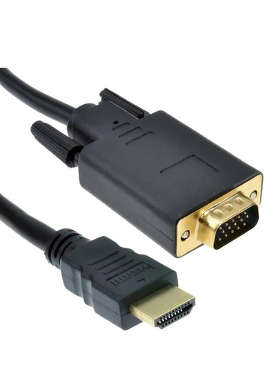 اشتري 1.8M HDMI To VGA Cable Video Converter Cord For Computer Laptop Projector في السعودية