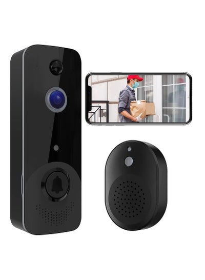 Buy Doorbell Camera, Video Doorbell Wireless with Chime, 1080P HD Smart WiFi Security Camera Doorbell with PIR Motion Detection, 2-Way Audio, Night Vision, Wide Angle, Battery Powered(not included) in UAE