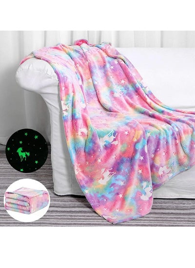 Buy Glow in The Dark Blanket Unicorns Gifts for Girls,Unicorn Party Blankets,Luminous Girls Toys,Soft Kids Blankets for 1-10 Year Old in UAE