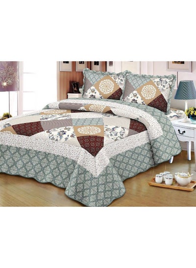 Buy Soft Bed Comforter Set Summer Quilt Lightweight Microfiber Bedspread Floral Pattern Coverlet for All Seasons Twin Quilt Set Single Bedding 4pcs in Saudi Arabia