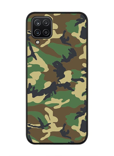 اشتري Rugged Black edge case for Samsung Galaxy A12/M12 (LTE/4G) Slim fit Soft Case Flexible Rubber Edges Anti Drop TPU Gel Thin Cover - Jungle Camo في الامارات