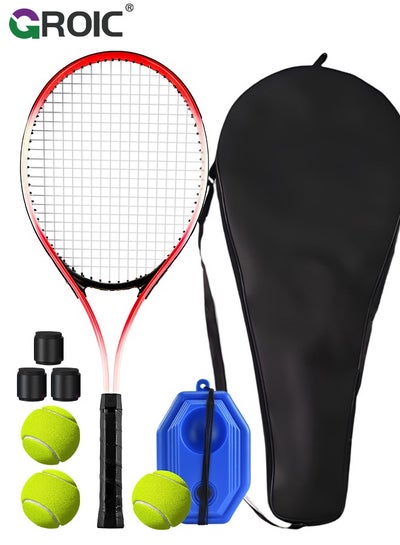 اشتري Adult Tennis Racket Set,Tennis Trainer with String Rebound Tennis,Beginner Tennis Training with Racket,Racket Bag, Tennis Trainer,Outdoor Sports Set في السعودية
