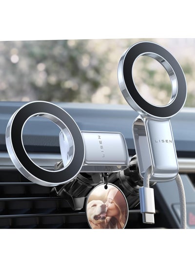 Buy LISEN MagSafe Car Mount - 30 Super Strong Magnets, Air Vent Magnetic Phone Holder for iPhone and Other Smartphones in Saudi Arabia