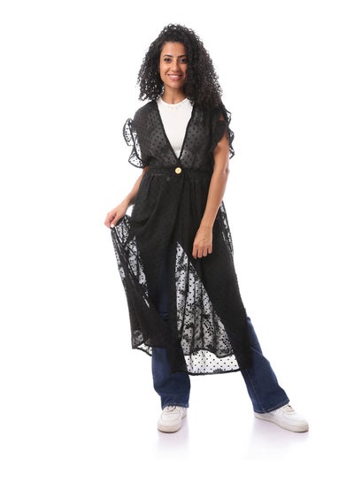 Buy Embroidred Dot Chiffon Beach Cover Up Dress in Egypt