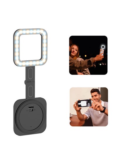 اشتري Magnetic Led Selfie Light for iPhone, Pocket Size Phone Fill Light with 6 Lighting Modes, Portable Cell Phone Light for Vlog Selfies TikTok Live Streaming Video Conference, Black في الامارات