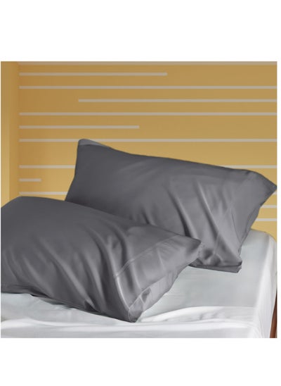 Buy Microfiber Pillowcases 2-Pcs Soft Pillow Cover With Envelope Closure (Without Pillow Insert),Santa Grey in Saudi Arabia